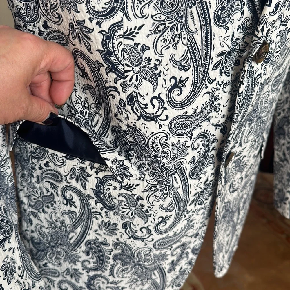 Tasso Elba Men's Paisley-Print Seersucker Sport Coat Size M NWOT